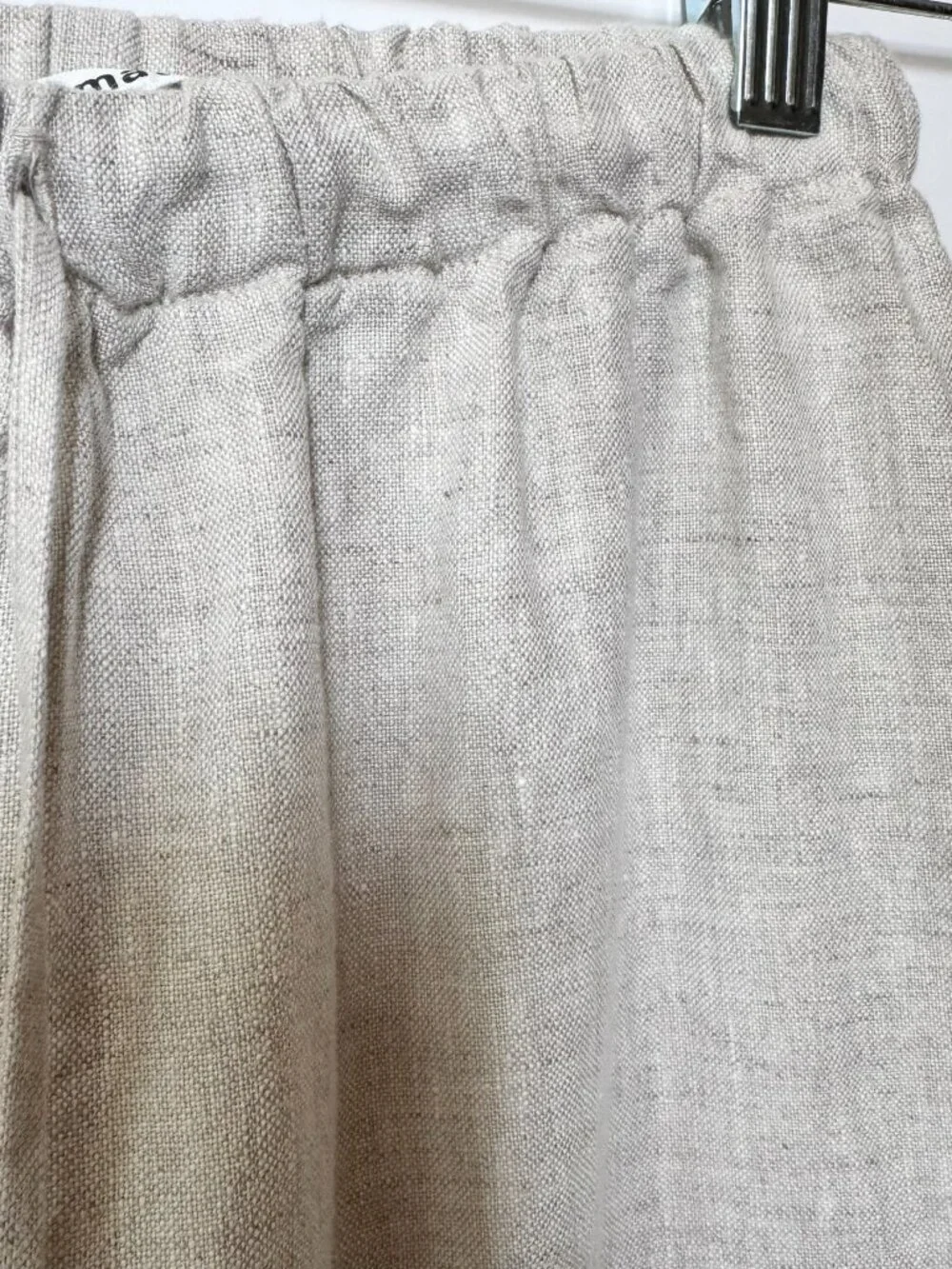Reformation Olina Linen Pants Oatmeal XS